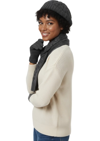 Kadın Kışlık Örgü Bere, Atkı ve Eldiven Takımı fırsatları