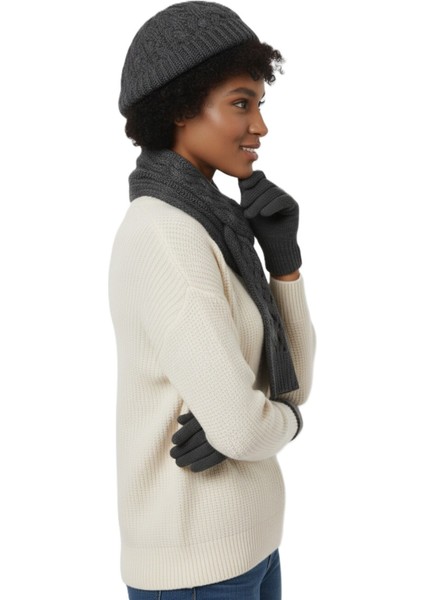 Kadın Kışlık Örgü Bere, Atkı ve Eldiven Takımı indirimleri