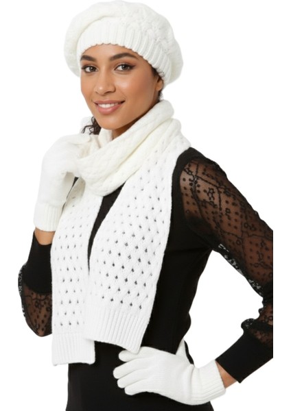 Kadın Kışlık Örgü Bere, Atkı ve Eldiven Takımı fiyatları
