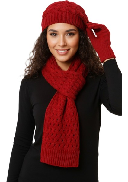 Kadın Kışlık Örgü Bere, Atkı ve Eldiven Takımı fiyatları