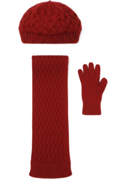 Kadın Kışlık Örgü Bere, Atkı ve Eldiven Takımı indirimleri