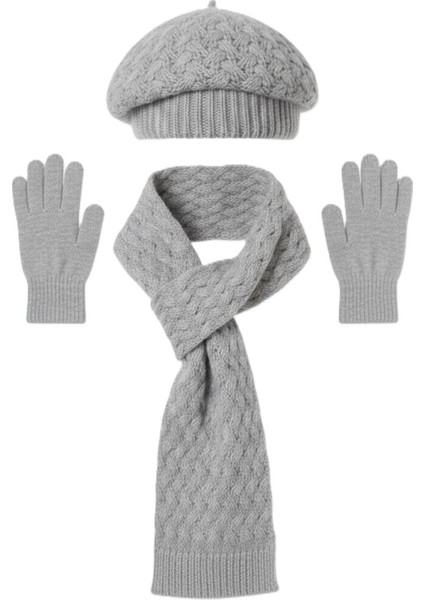 Kadın Kışlık Örgü Bere, Atkı ve Eldiven Takımı 3 lü set fırsatları