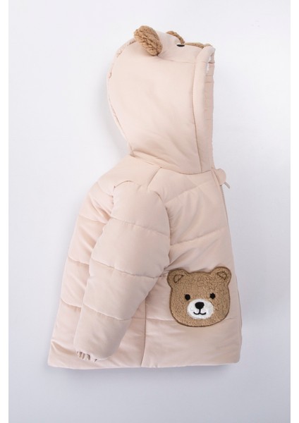 Trend Sevimli Ayıcık Içi Peluş Kürk Astarlı Fermuarlı Kapitone Kapüşonlu Kalın Kışlık Kaban-Mont fiyatları