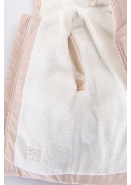 Trend Sevimli Ayıcık Içi Peluş Kürk Astarlı Fermuarlı Kapitone Kapüşonlu Kalın Kışlık Kaban-Mont modelleri