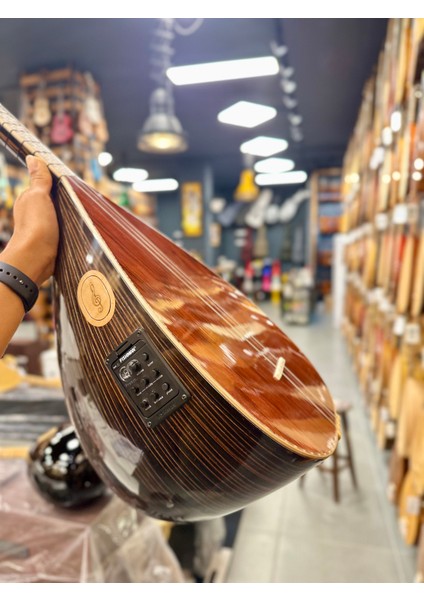 Kısa Sap Üst Seri Tam Profesyonel Ekolayzerli Pelesenk Bağlama 41 Tekne