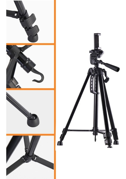 Buffer® Telefon ve Fotoğraf Makinası Takılabilen Bluetooth Kumandalı 146 cm Tripod