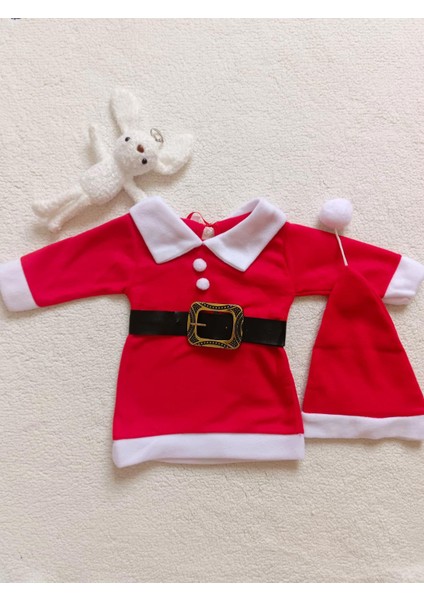 Kız Çocuk Yılbaşı Noel Temalı Elbise Şapka Takımı fiyatları