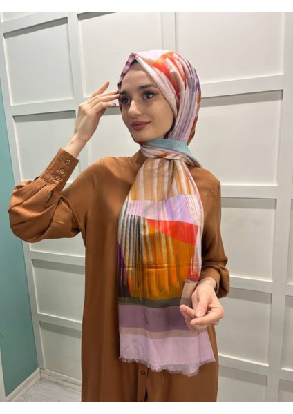 Ipek Koton (Pamuklu) Yaz Serinliği Şal Etol 7813777 Pudra