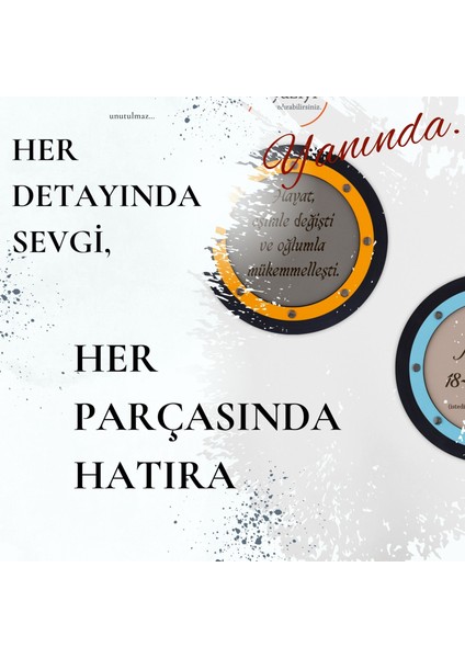 Besmele Yazılı ve Kelime-I Tevhid Motifli, Ayyıldız Süslemeli Duvar Dekoru, Bebek Ismine Özel Hediye modelleri