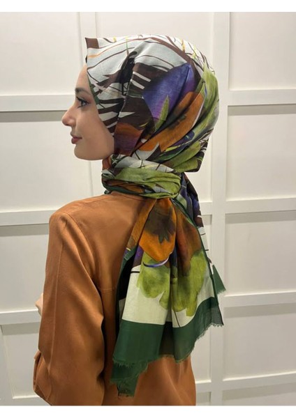 Ipek Koton (Pamuklu) Yaz Serinliği Şal Etol 7127777 Yeşil modelleri