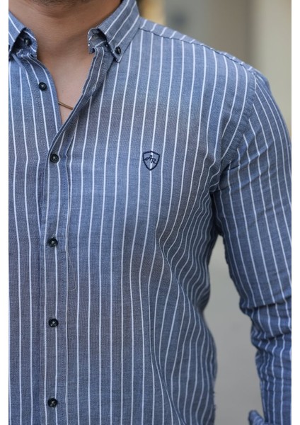 Erkek Çizgili Uzun Kollu Gömlek modelleri