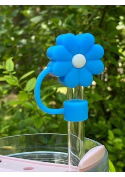1 Adet Renkli 10 mm Için Pipet Tıpası Çiçekli Pipet Kapağı Quencher Pipet Tıpası 40 Oz ve 30 Oz Uyumlu