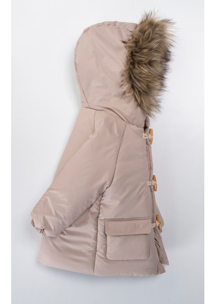 Trend Yeni Sezon Çoban Düğmeli Fermuarlı Kapüşonu Varaklı Kapitone Kışlık Kaban-Mont fiyatları