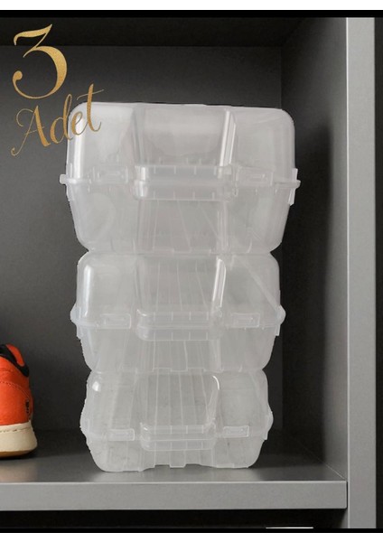 Şeffaf Kilitli Ayakkabı Kutusu - 3 Adet ( Erkek )