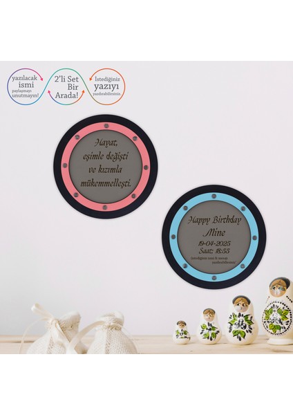 Kızımla Mükemmelleşti Sözlü, Hayat Eşimle Değişti Temalı, Bebek Odası Için Isim Yazılı Duvar Süsü