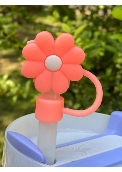 1 Adet Renkli 10 mm Için Pipet Tıpası Çiçekli Pipet Kapağı Quencher Pipet Tıpası 40 Oz ve 30 Oz Uyumlu
