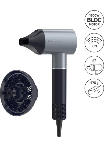 Revolution Profesyonel Saç Kurutma Makinesi - Platin Gri - AR5169