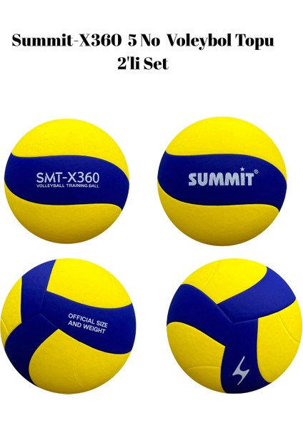 SMT-X360 Deri Voleybol Topu Sert Zemine ve Okullara Uygun Top Pompası Hediyeli ( 2 Adet )