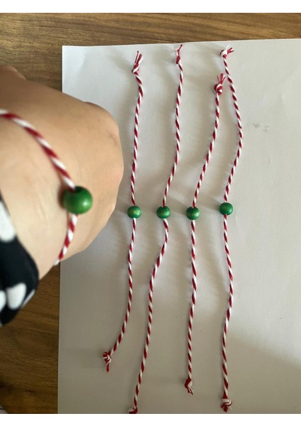 5 Adet Yeşil Boncuklu Marteniçka Bileklik Şans Arkadaş Sevgili Eş Çocuk