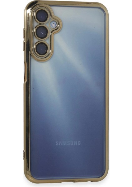 Samsung Galaxy A55 5g Kılıf Lensli Silikon - Gold