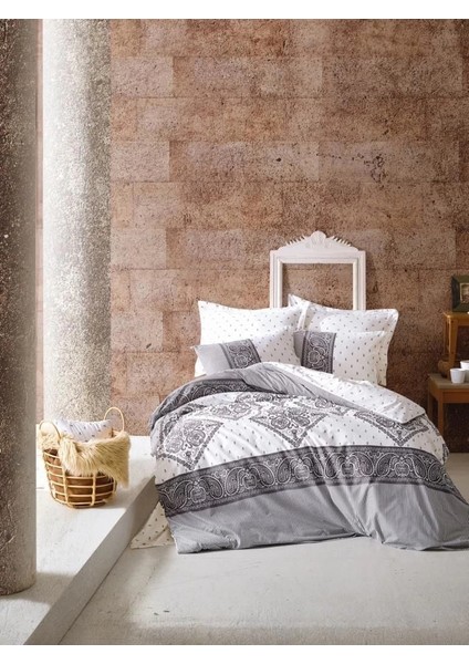 Cotton Box Çift Kişilik Bohem Nevresim Takımı Alope Gri modelleri