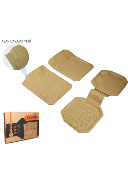 Ford Ka Uyumlu Oto Paspas Seti Tuna Bej 3D Havuzlu