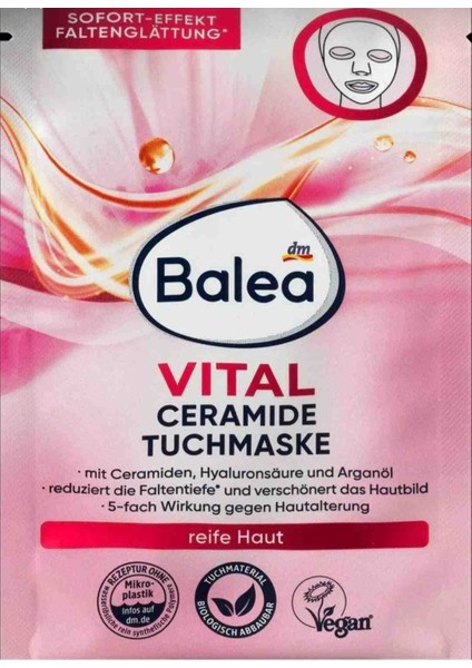 Vital Seramid Yüz Maskesi Hyaluronic Asit ve Argan Yağı ile Kırışıklıkların Derinliğini Azaltır