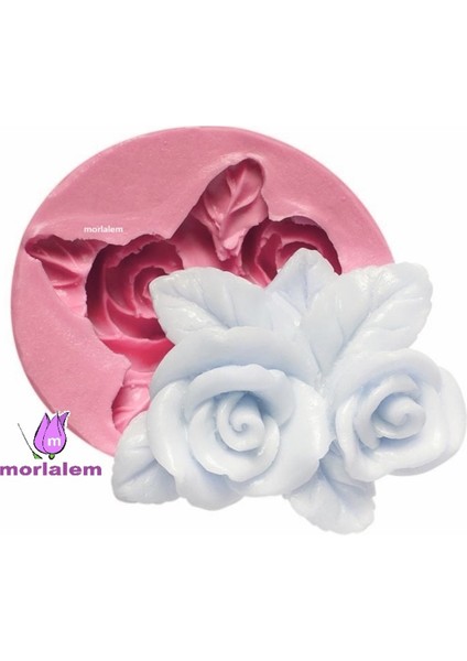 Gül Çiçek Silikon Kalıp K-1084, Polyester Kokulu Taş Sabun Alçı Mum Kalıbı