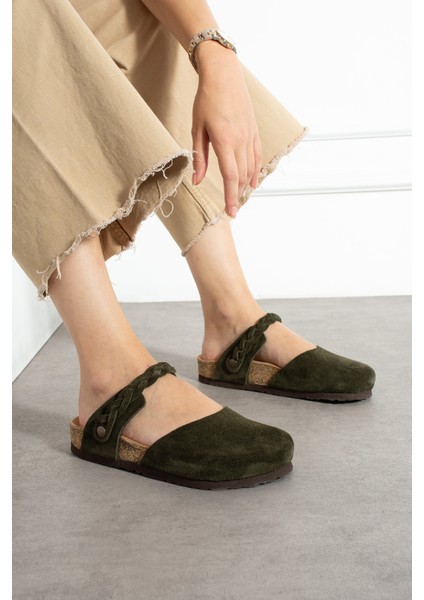 Lugano-S Hakiki Deri Mantar Taban Ortopedik Kadın Terlik modelleri