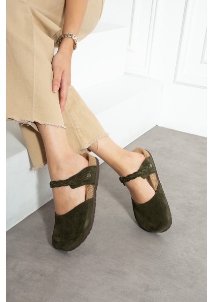 Lugano-S Hakiki Deri Mantar Taban Ortopedik Kadın Terlik indirimleri