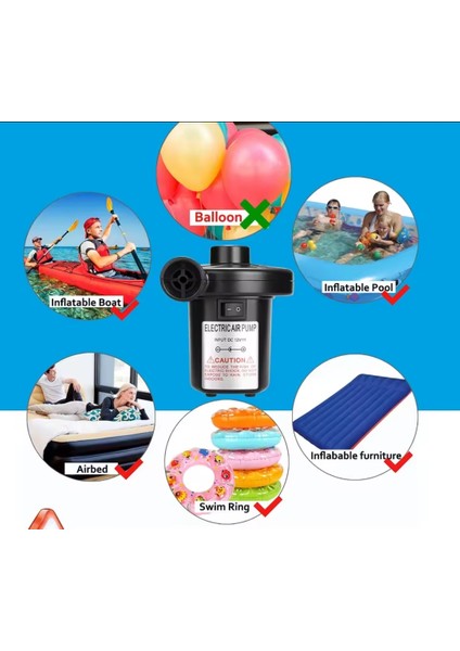 Iki Yönlü Elektrikli Hava Pompası Kamp Şişme Yatak Kullanıma Uygun fırsatları