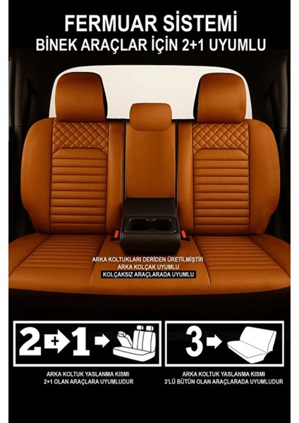 Volkswagen Amarok Double Cab 2.0 Tdı (180 Hp) Bmt 2014 Uyumlu Deri Serisi Taba Oto Kılıfı Tam Set fırsatları