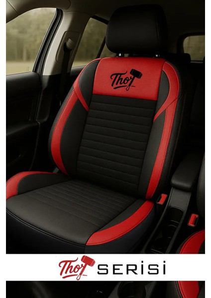 Renault Megane 2000 2020 Thr Serisi Tay Tüyü Kırmızı Oto Kılıfı Tam Set Tam