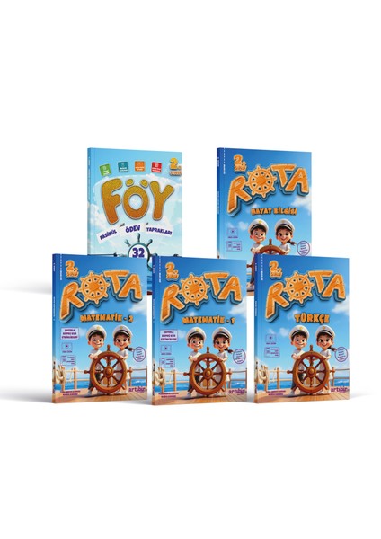 2. Sınıf Rota Set (5 Kitap) Türkçe + Matematik 1 + Matematik 2 + Hayat Bilgisi+Föy