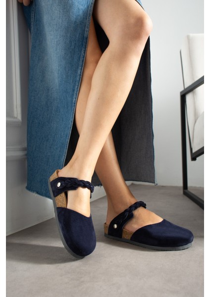 Lugano-S Hakiki Deri Mantar Taban Ortopedik Kadın Terlik