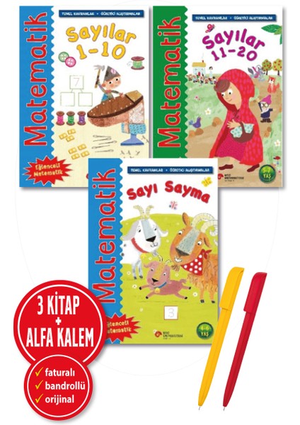 Alfa Kalem+Rosie Neave 3 Kitap (Sayılar 1-10 , Sayılar 11-20 , Sayı Sayma) Eğitici Yeni Koç Üni
