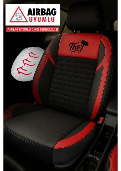 Mini Countryman (R60) Cooper D 2.0 (112 Hp) All4 2010 Uyumlu Thr Serisi Tay Tüyü Kırmızı Oto Kılıfı Tam Set modelleri