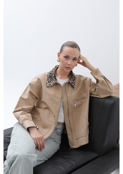 Kadın Garni Detaylı Kısa Ceket -32115CKT - Camel fırsatları