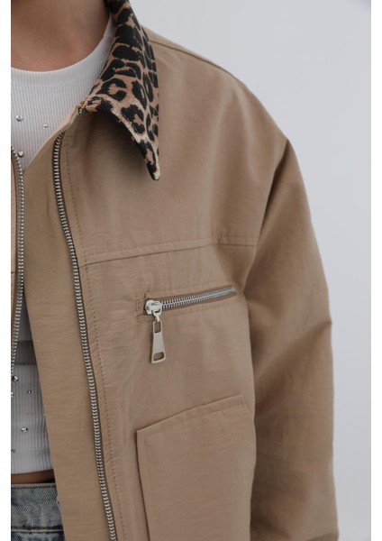 Kadın Garni Detaylı Kısa Ceket -32115CKT - Camel indirimleri