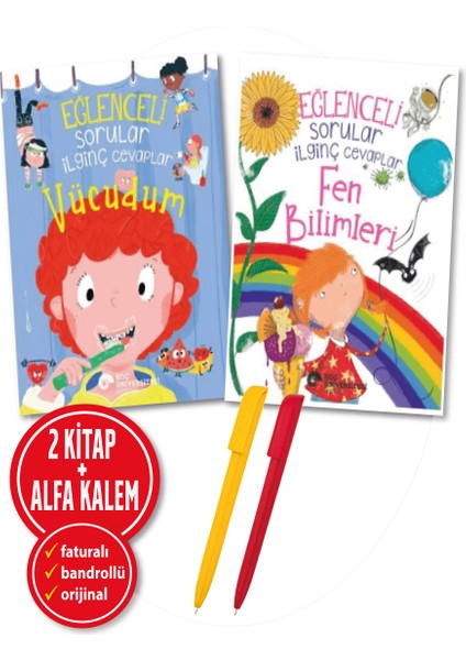 Alfa Kalem+Anne Rooney 2 Kitap (Eğlenceli Sorular Ilginç Cevaplar Vücudum+Fen Bilimleri)
