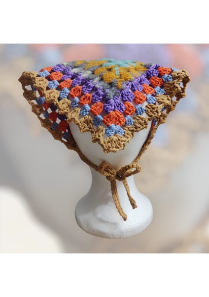 Çok Renkli Bohem Örgü Bandana