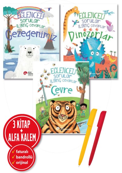 Alfa Kalem+Camilla De La 3 Kitap (Eğlenceli Sorular Ilginç Cevaplar Gezegenimiz+Dinozorlar+Çevre