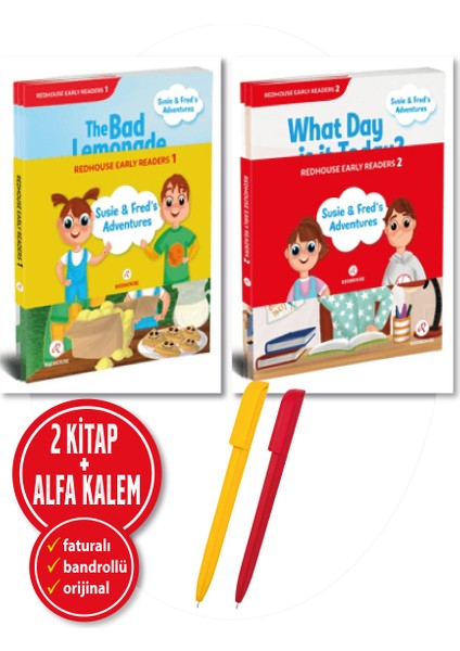 Alfa Kalem+Sarah Sweeney 2 Kitap (Early Readers 1-2) Ingilizce Yeni Redhouse Yayınları