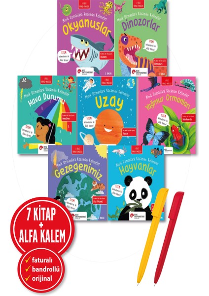 Alfa Kalem+Fran Bromage 7 Kitap (Okyanuslar+Dinozorlar+Hava Durumu+Uzay) Çocuk Yeni Hikayeler