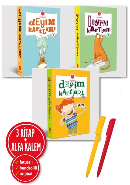 Alfa Kalem+ Eğitici 3 Kitap (Deyim Kartları 1-2-3) Çocuk Yeni Redhouse Yayınları