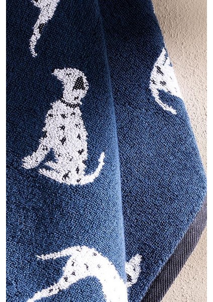 Yeni Sezon Dalmatien Ipliği Boyalı Yüz Havlusu - Lacivert - 50X85 cm - Lacivert fırsatları