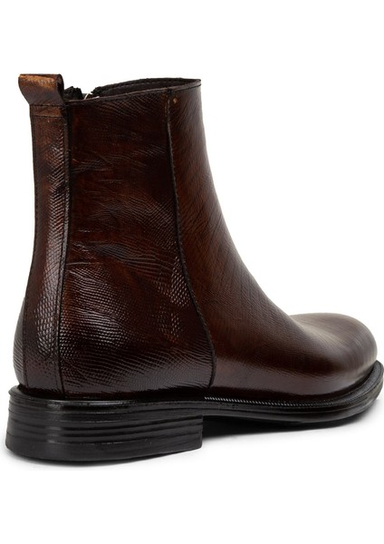 Hakiki Deri Kahverengi Fermuarlı Erkek Bot - 01921MKHVC04 fırsatları