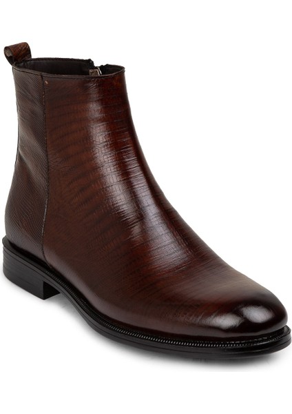 Hakiki Deri Kahverengi Fermuarlı Erkek Bot - 01921MKHVC04 indirimleri