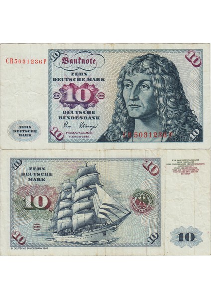 Almanya 10 Mark 1980 Cr Seri. Orijinal. Çok Temiz Kondisyon