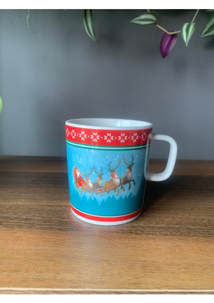 Yeni Yıl-Noel Baba Geyik Model Tekli Kupa